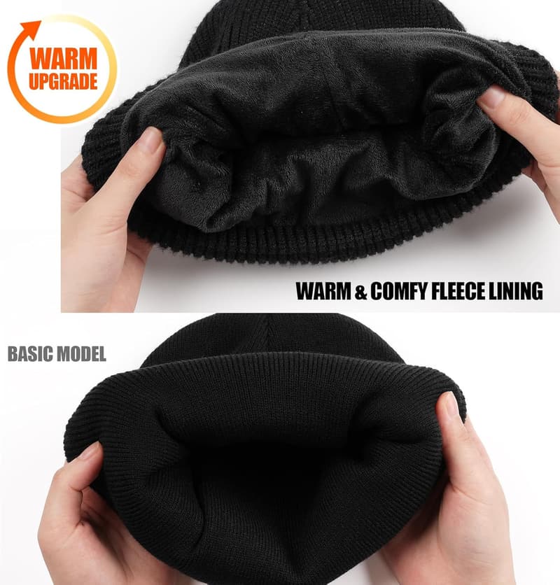 USB Rechargeable LED Beanie Hat for Men - Winter Warmth Gift
