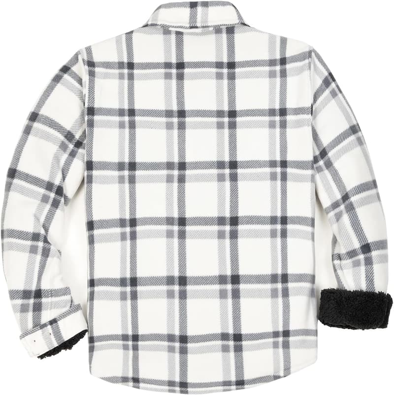Men's Sherpa-Lined Plaid Flannel Shirt Jacket