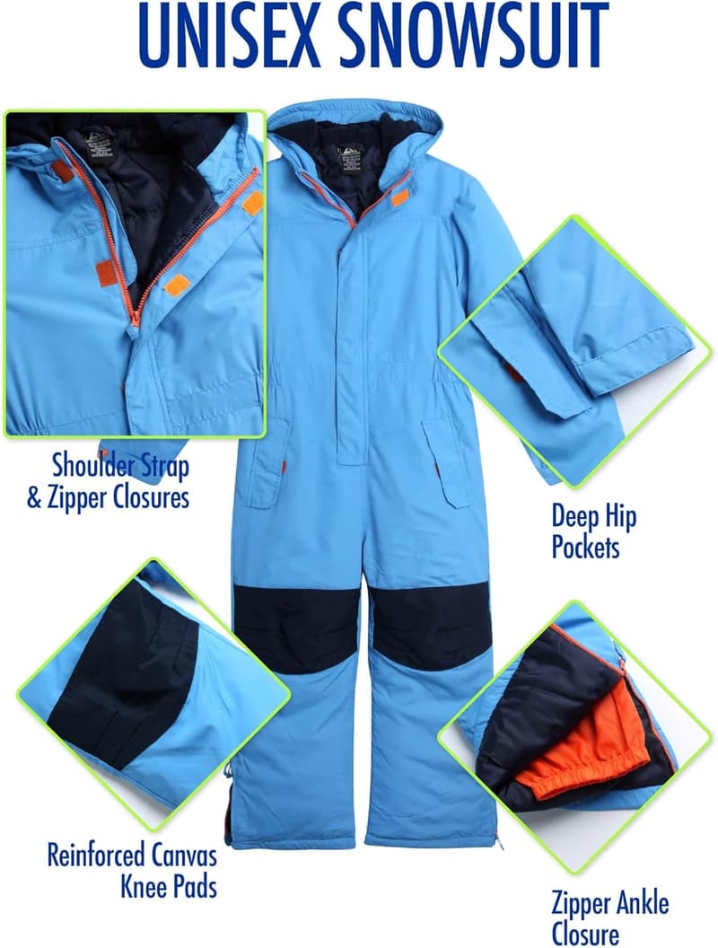 Kids' Waterproof Winter Snowsuit - Boys' & Girls' Coveralls