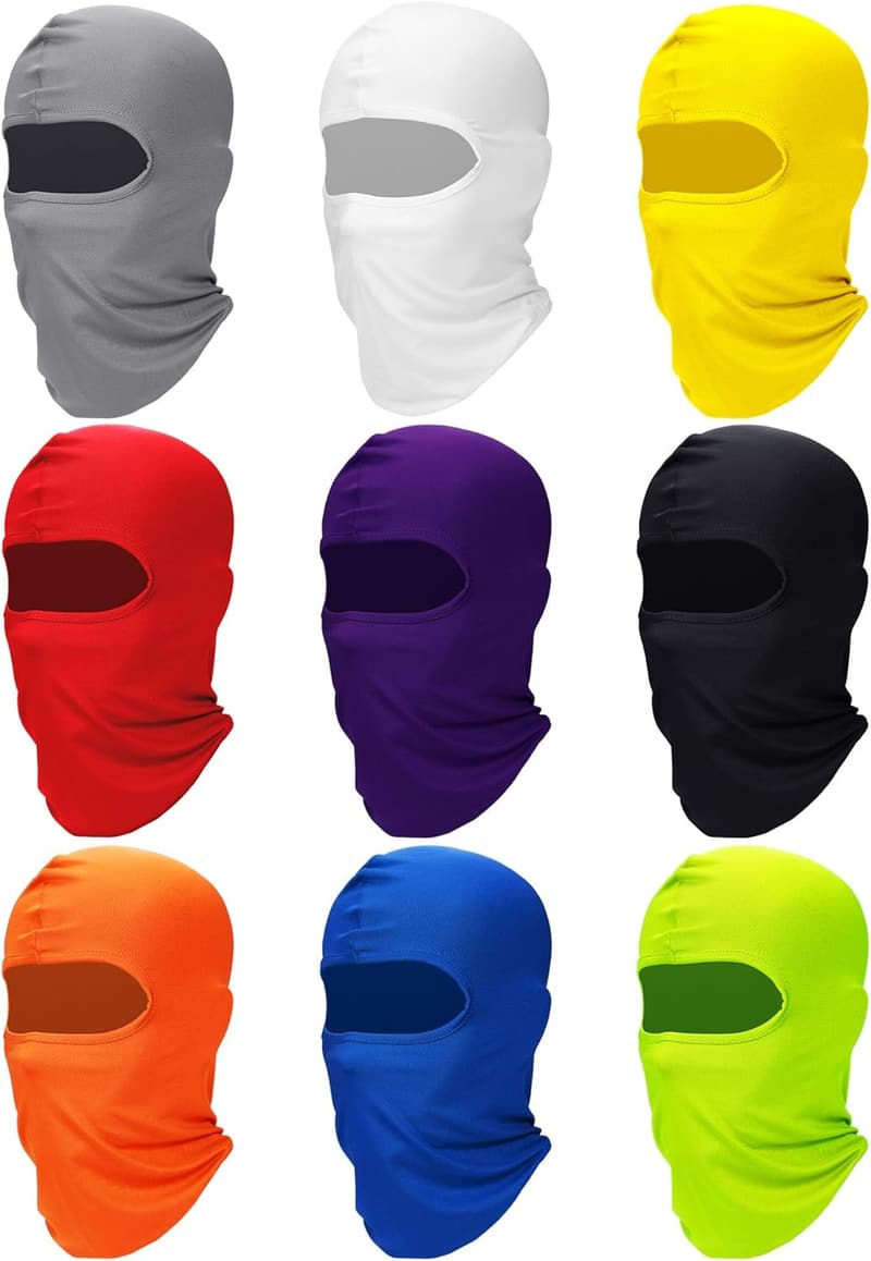 Men's UV Protection Full Face Ski Mask - 9 Pack Windproof Balaclava