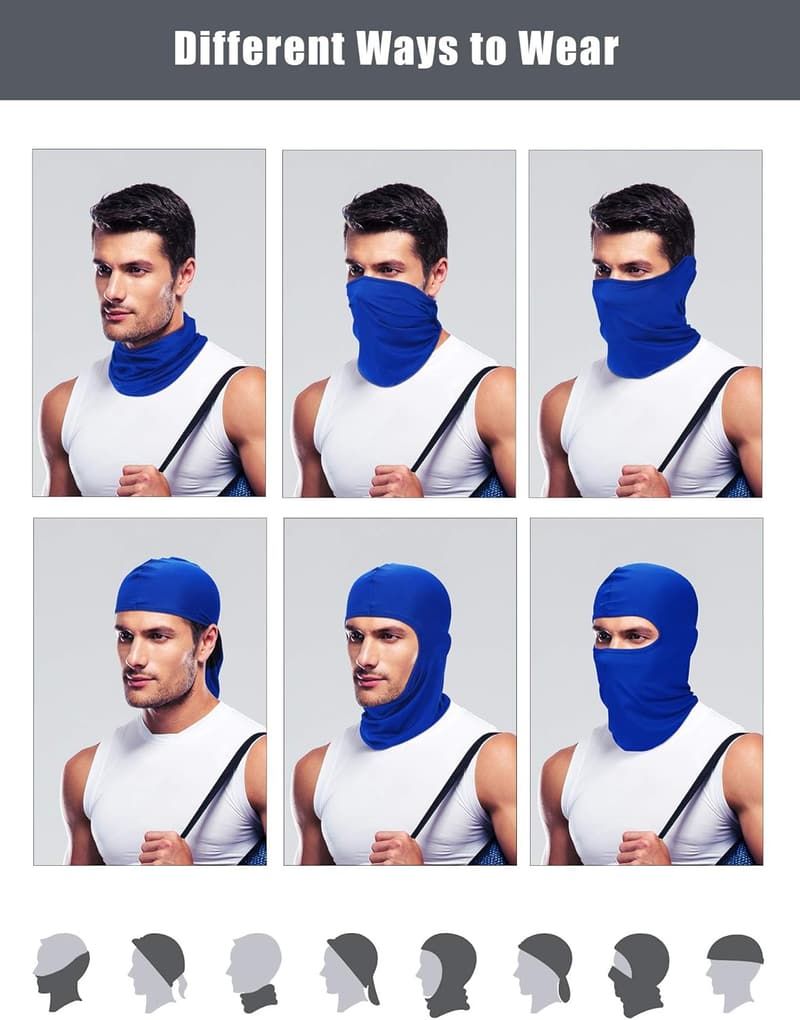 Men's UV Protection Full Face Ski Mask - 9 Pack Windproof Balaclava