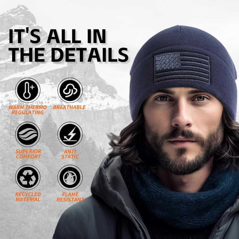 USA Fleece Watch Cap Beanie - Multi-Season Tactical Outdoor Gear