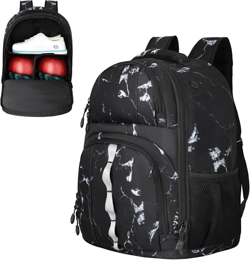 Bowling Backpack with Shoe Compartment, Fits Size 16 Shoes