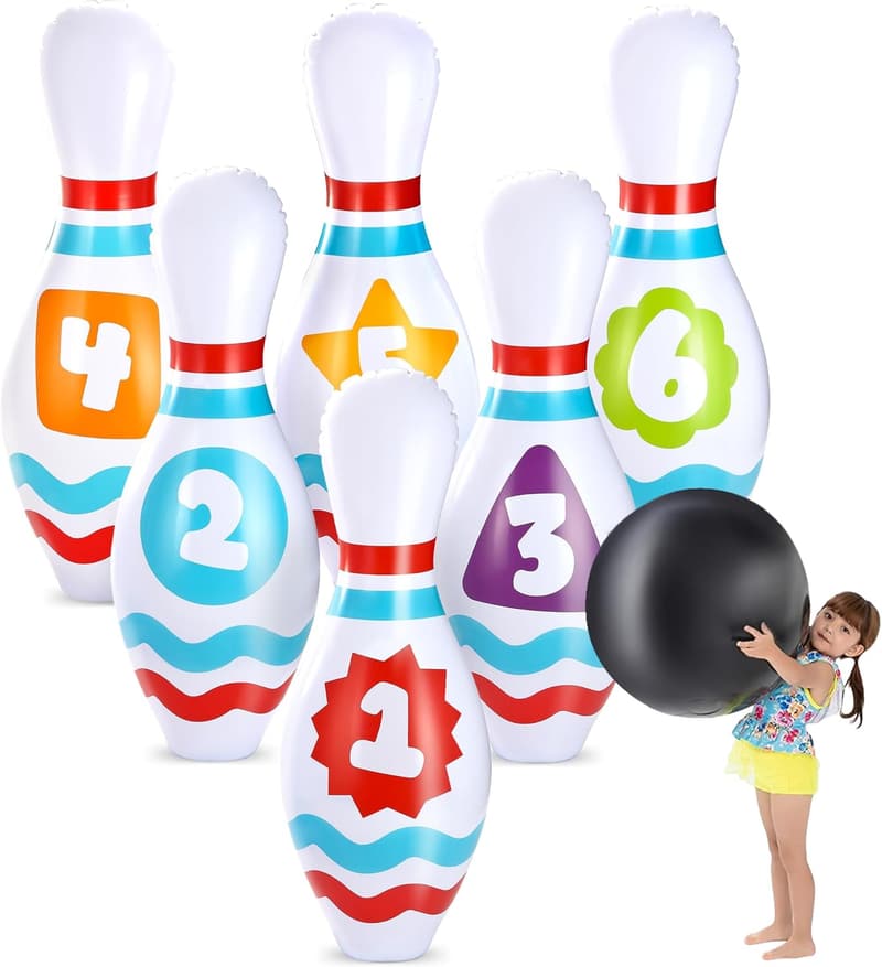 Giant Inflatable Bowling Set for Kids - Party & Motor Skills Game