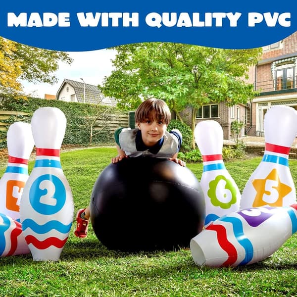 Giant Inflatable Bowling Set for Kids - Party & Motor Skills Game