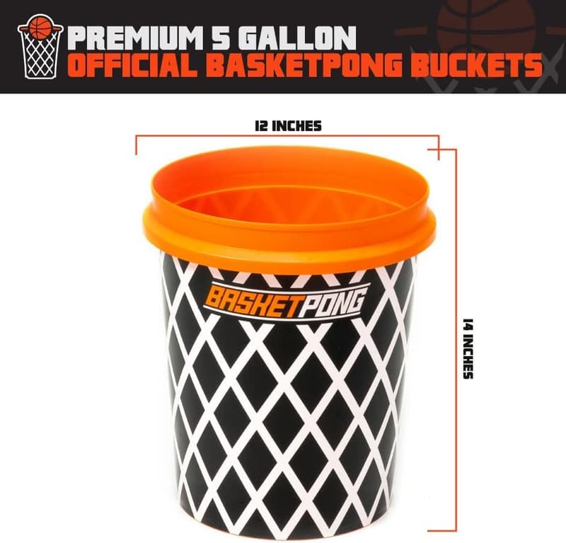 Giant Yard Pong & Basketball Game Set with 12 Buckets & 2 Balls