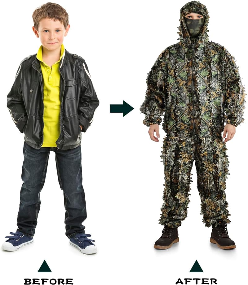 3D Leafy Camouflage Ghillie Suit for Outdoor Hunting