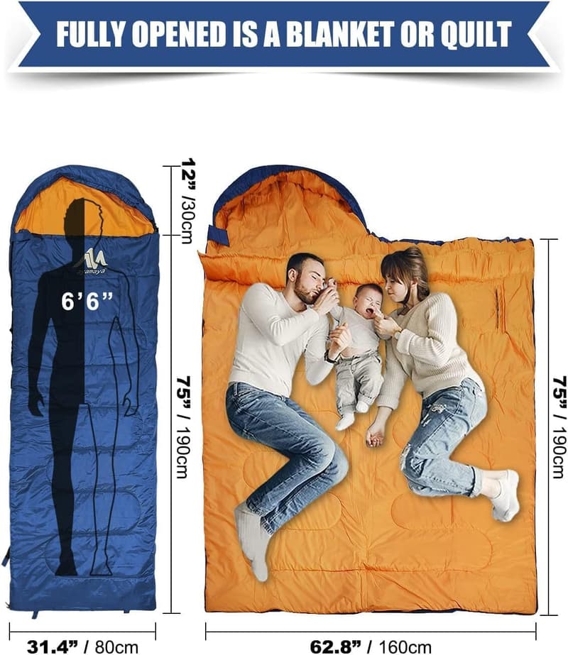 Lightweight 3-Season Wearable Sleeping Bag for Adults