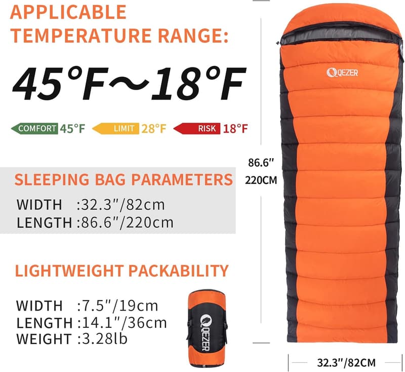 Ultralight Down Sleeping Bag - 600 Fill Power for Camping