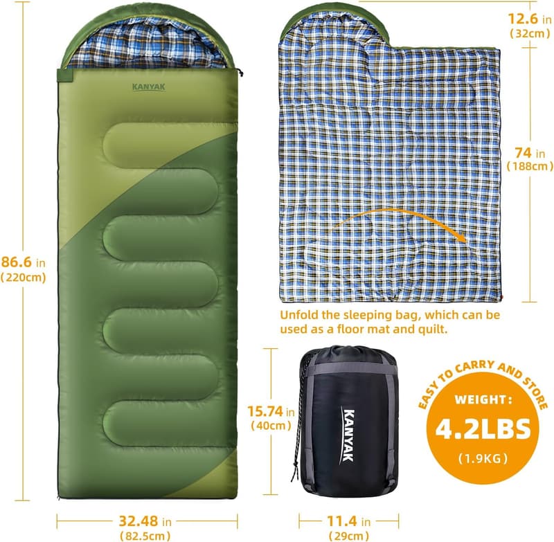 32℉ Cold Weather Sleeping Bag for Adults and Kids