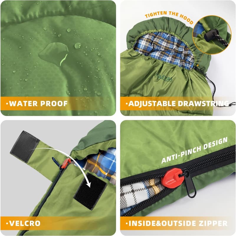 32℉ Cold Weather Sleeping Bag for Adults and Kids