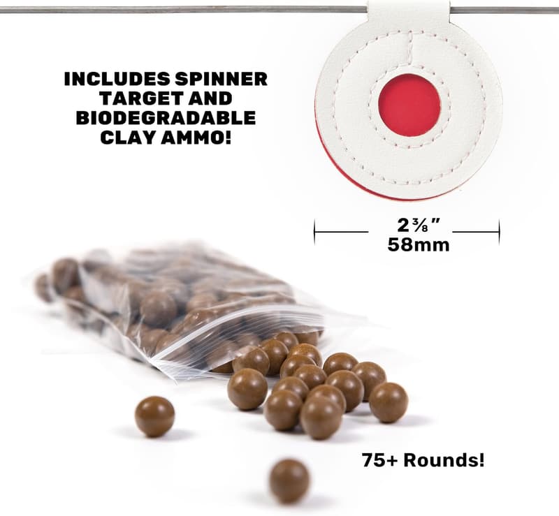BeanFlip Slingshot with Target & Clay Ammo for Target Shooting