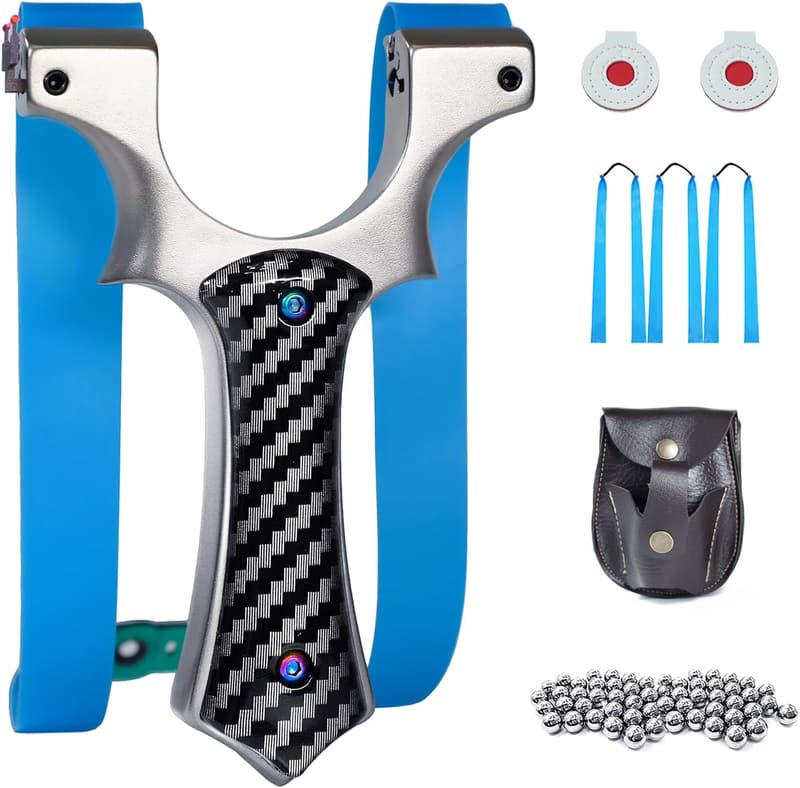 High Precision Hunting Slingshot Kit with Fiber Optic Sights
