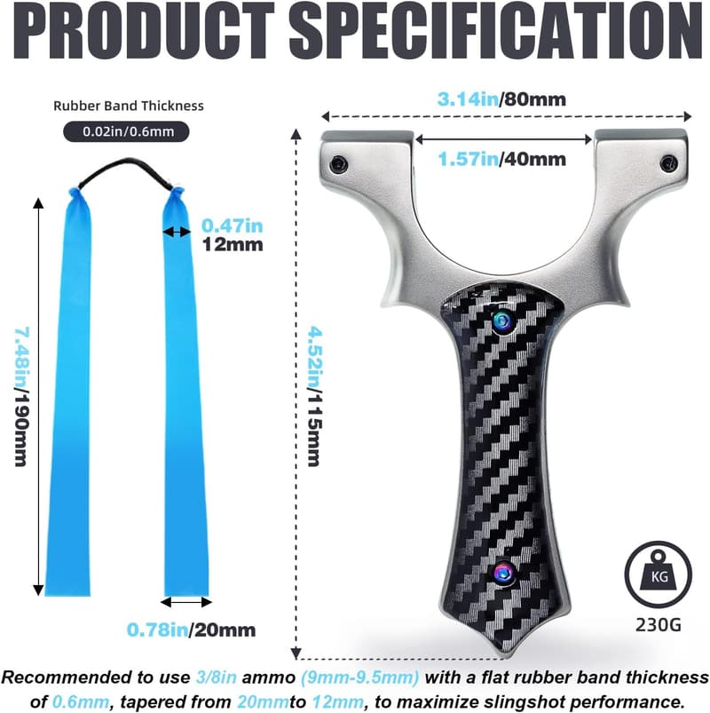 High Precision Hunting Slingshot Kit with Fiber Optic Sights