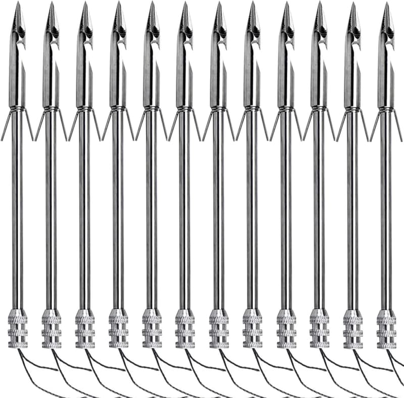 Stainless Steel Fishing Slingshot Arrows - Pack of 12