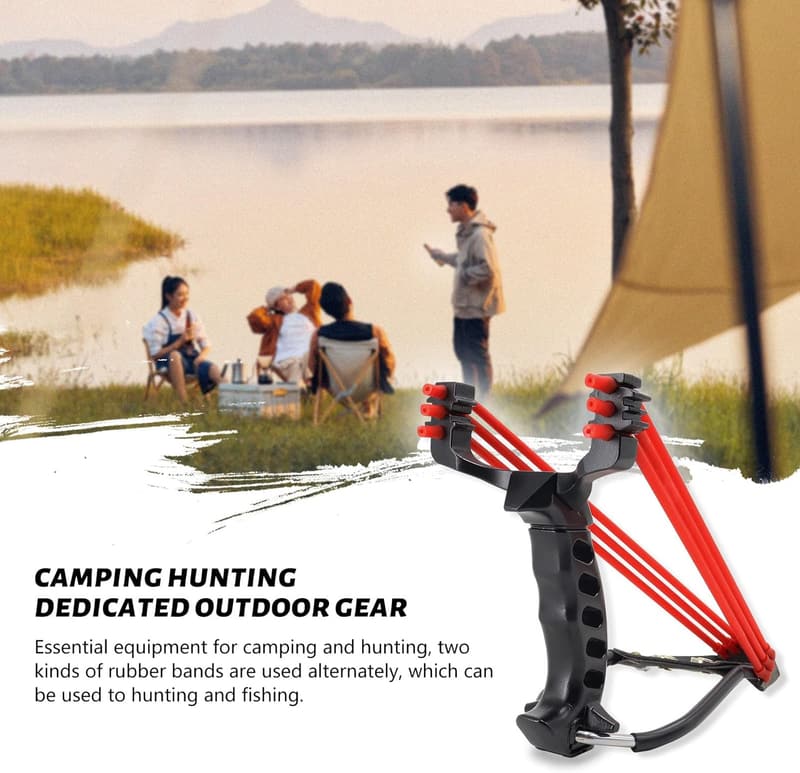 Fishing Reel Slingshot Catapult with Fish Broadheads & Bag