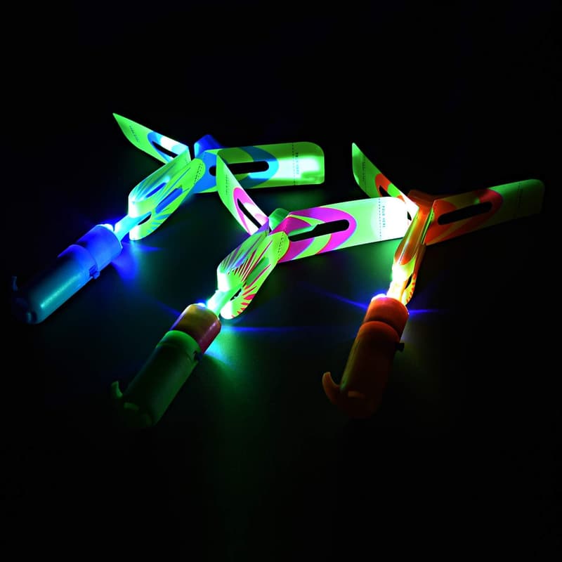 Outdoor LED Rocket Slingshots - 12-Piece Kids Game Set