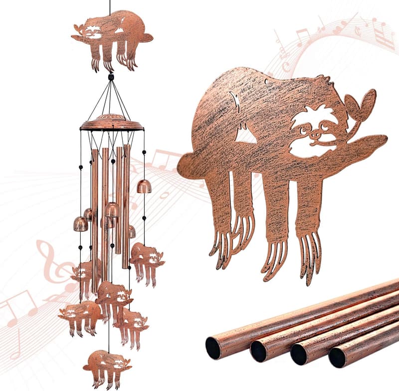 Sloth Wind Chimes - Outdoor Metal Gift for All Occasions