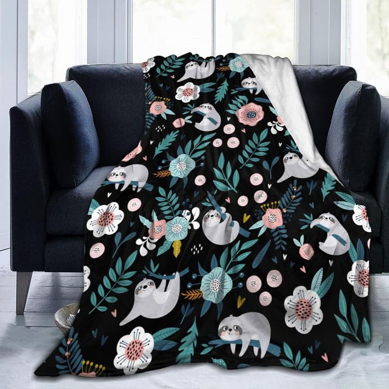 Cute Sloth Plush Throw Blanket for Kids & Adults - 50x40 Inches