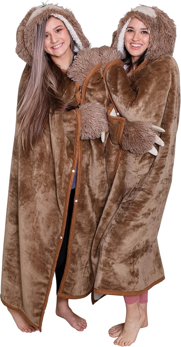Cozy Sloth Hooded Blanket with Sherpa and Fleece for All Ages