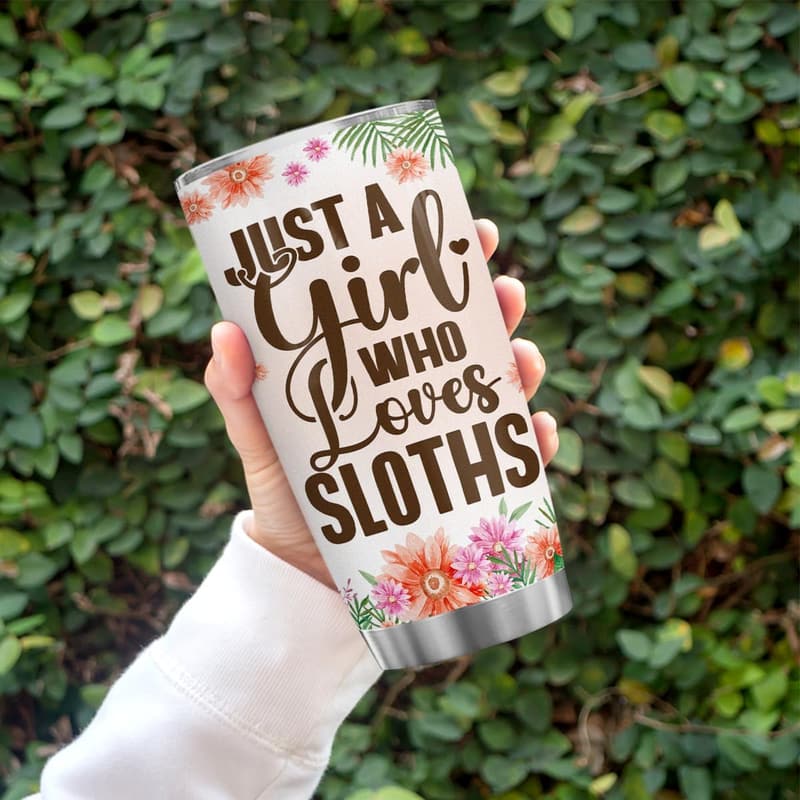 Sloth Tumbler 20oz - Stainless Steel Travel Mug for Women