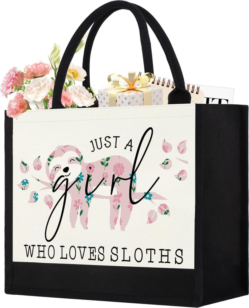 Cute Sloth Canvas Tote Bag for Animal Lovers