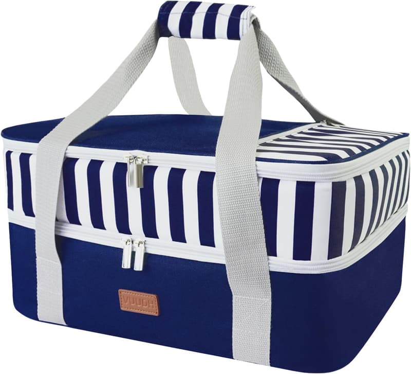 Insulated Double Decker Casserole Carrier Tote for Picnics