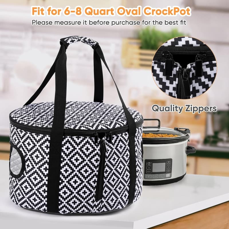 Slow Cooker Carrying Case for 6-8 Quart Crockpot