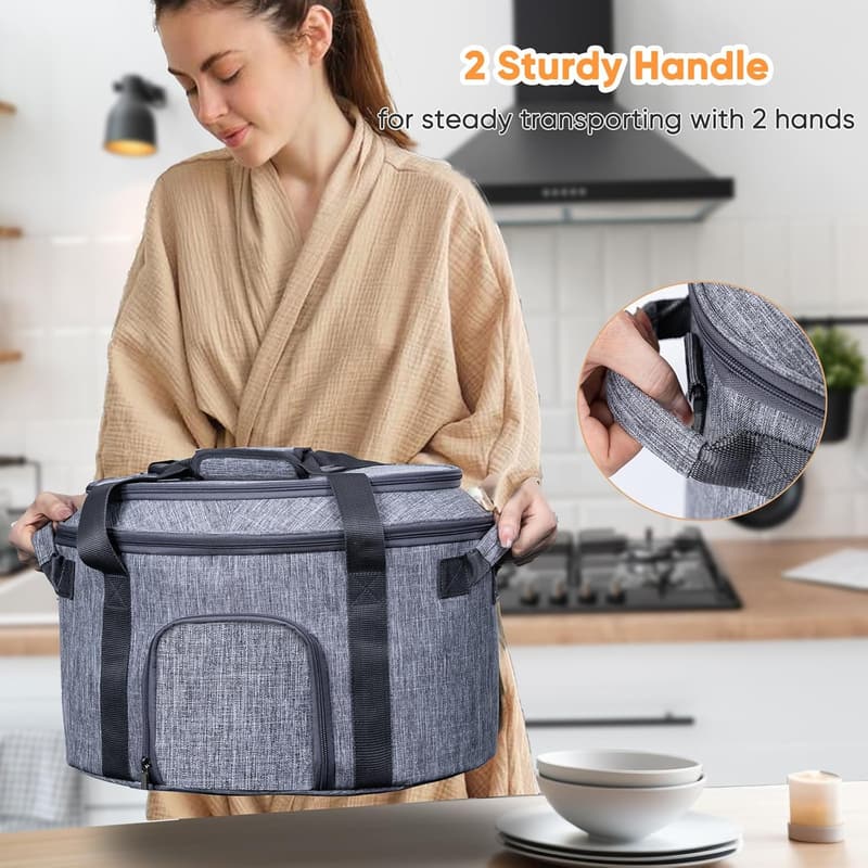 Crockpot Carrier Bag for 6-8 Quart Slow Cookers, Portable Travel Case