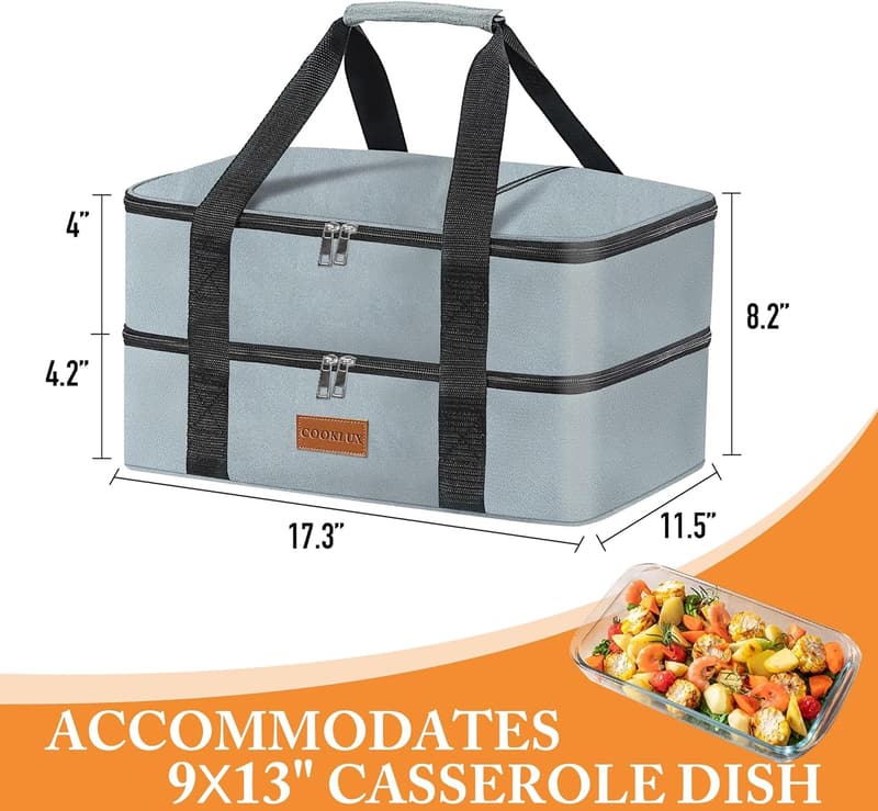 Insulated Casserole Carrier for Potlucks - Fits 9