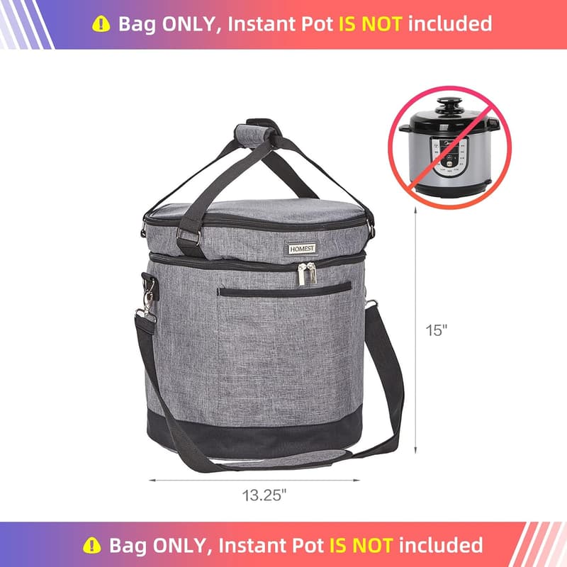Instant Pot Travel Tote Bag with Accessory Pockets - Gray