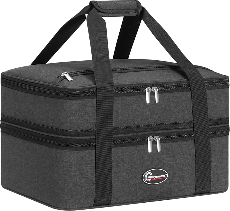 Portable Double Insulated Casserole Carrier - Grey