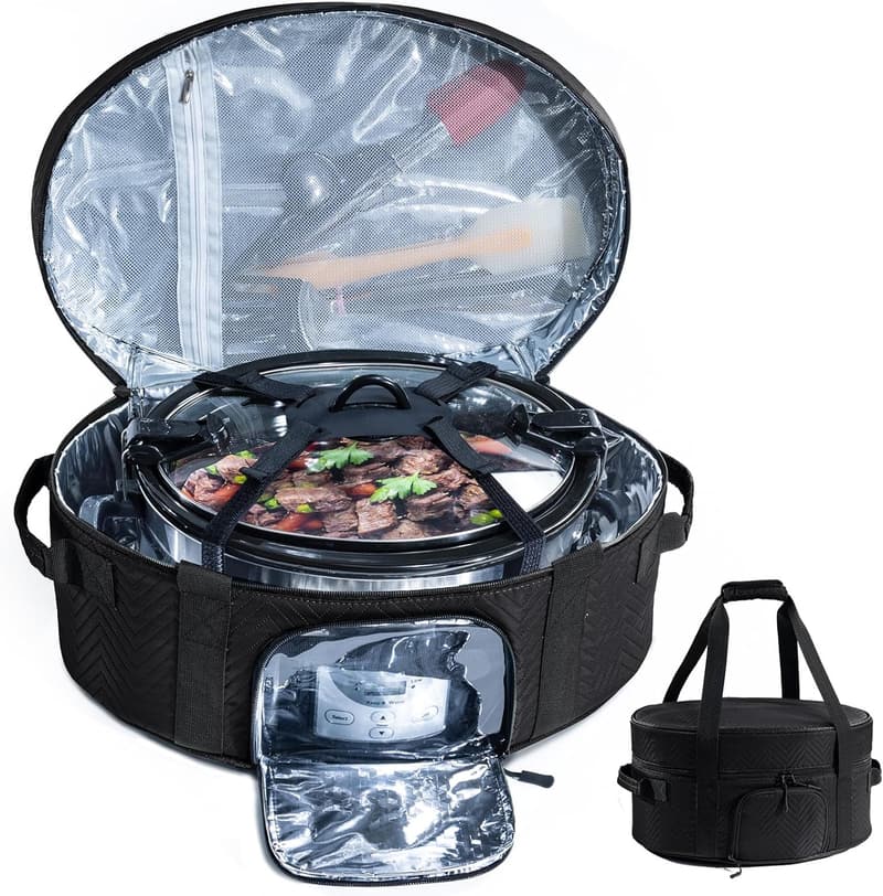 Portable Insulated Slow Cooker Bag for 6-8 Quart Models