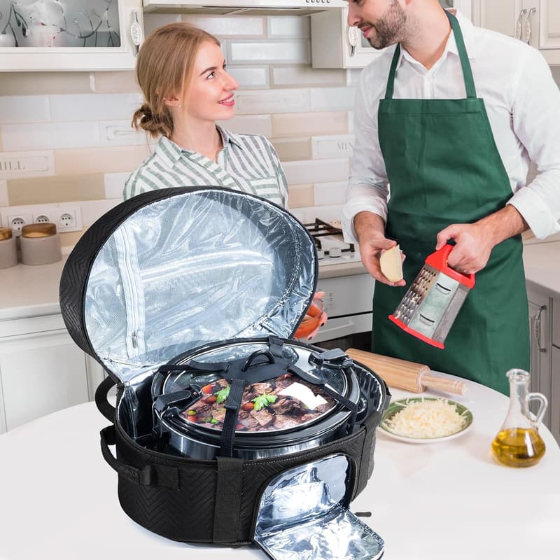Portable Insulated Slow Cooker Bag for 6-8 Quart Models