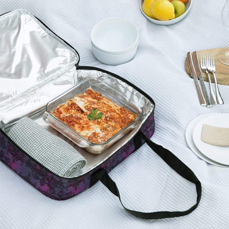 Insulated Travel Food Containers Bag - Henna Design