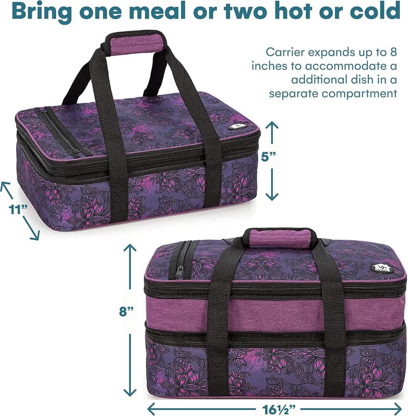 Insulated Travel Food Containers Bag - Henna Design