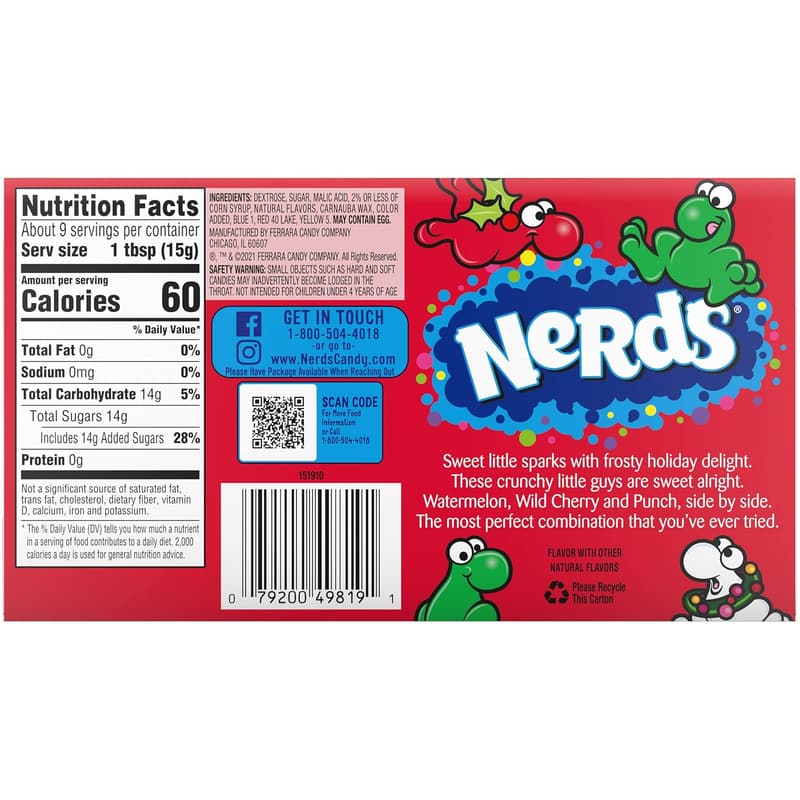 Watermelon & Cherry Nerds Theater Box - 5 oz (Pack of 12)