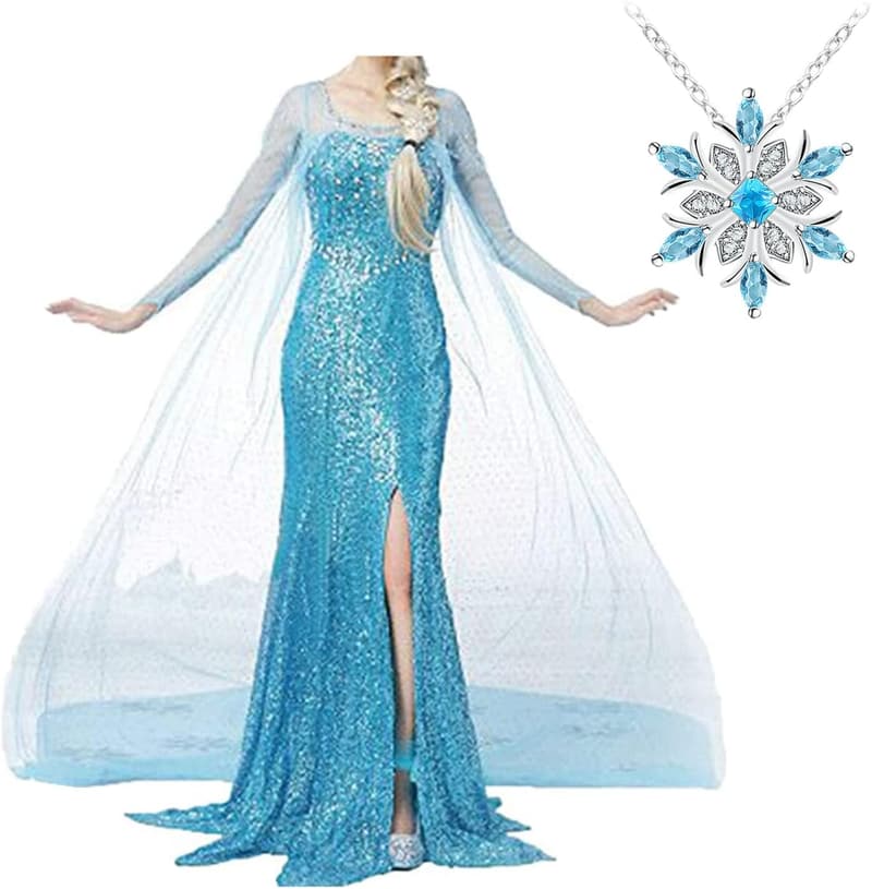 Halloween Snow Queen Princess Dress for Women