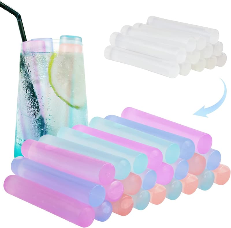 BPA-Free Reusable Ice Cubes - 24 Pack, Quick Freeze