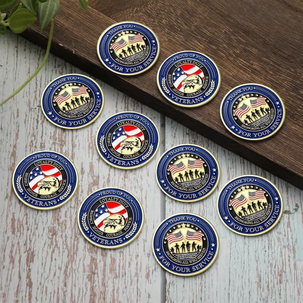 Military Challenge Coins - Set of 40 for Veterans