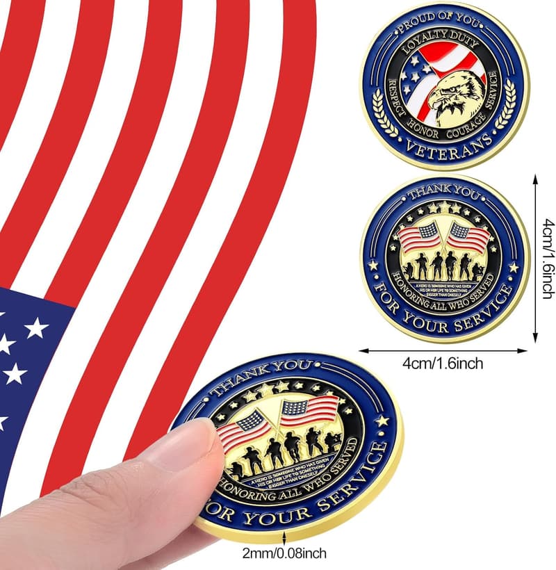 Military Challenge Coins - Set of 40 for Veterans