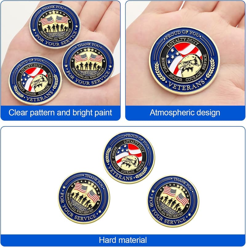 Veterans Day Military Challenge Coins – 20 Pack Thank You Gifts