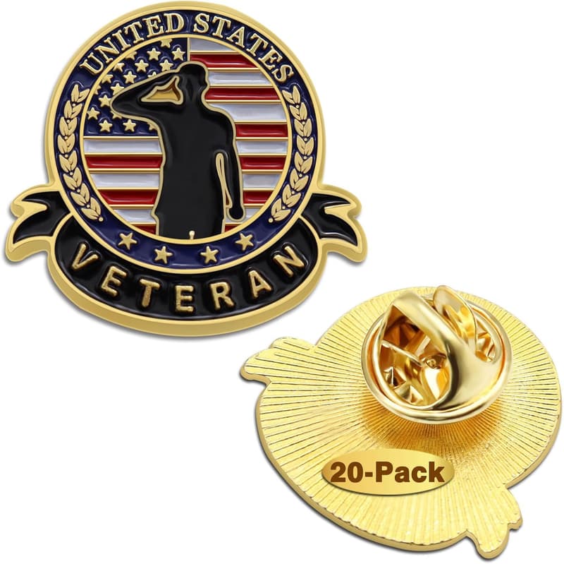 Patriotic American Flag Veteran Pins – 10/20/50/100 Pcs for Memorial Day
