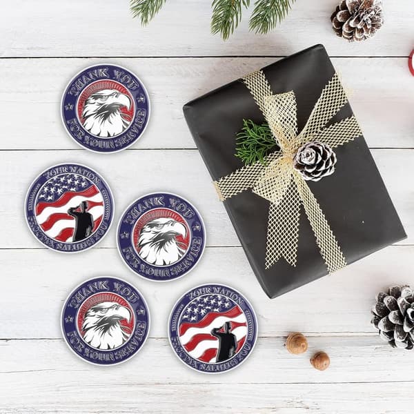 Veterans Day Military Challenge Coins - 5-Piece Set