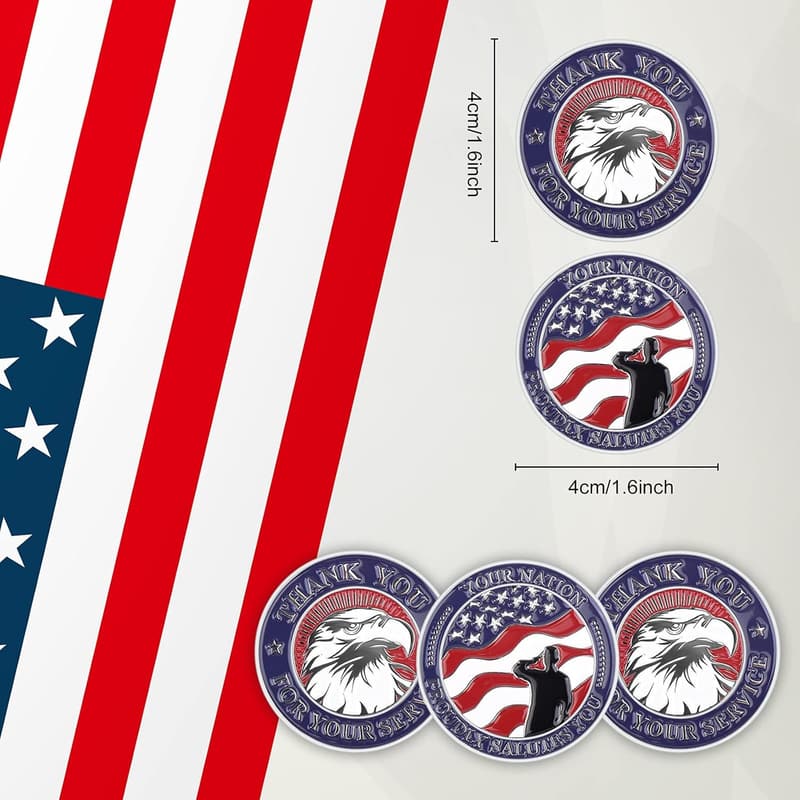 Veterans Day Military Challenge Coins - 5-Piece Set
