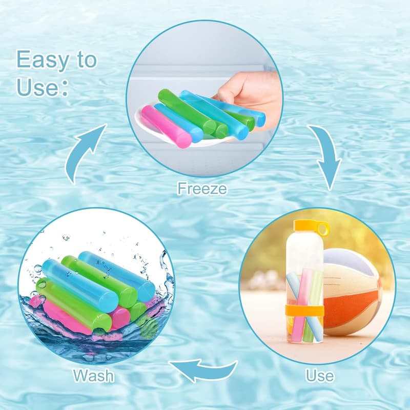 Reusable Ice Cubes for Drinks - 12 Pack, BPA-Free Plastic
