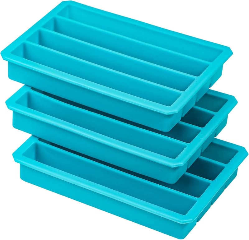 Silicone Ice Cube Trays for Water Bottles - Set of 3