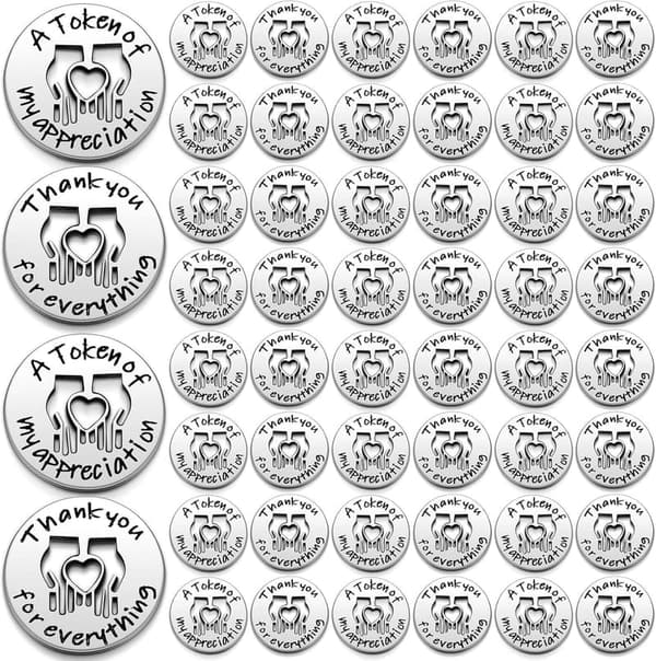 Thank You Tokens - 48 Metal Kindness Coins for Students