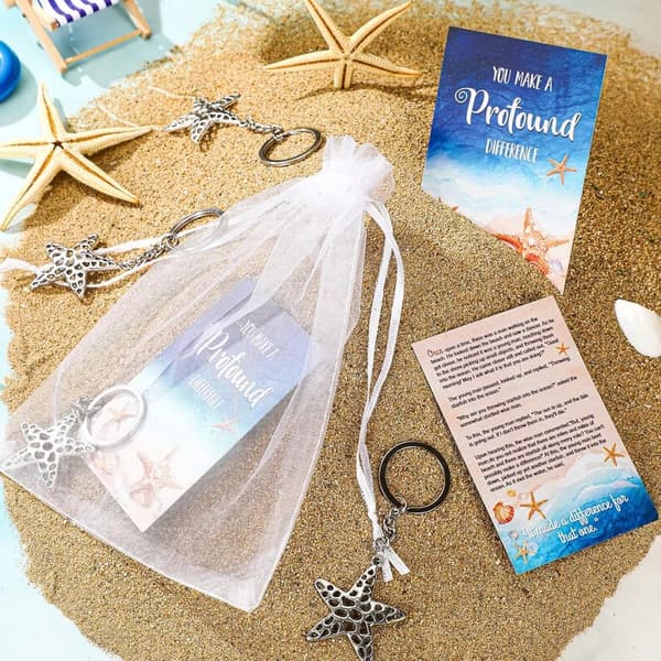 Starfish Story Appreciation Notecard Set with Charms & バッグ