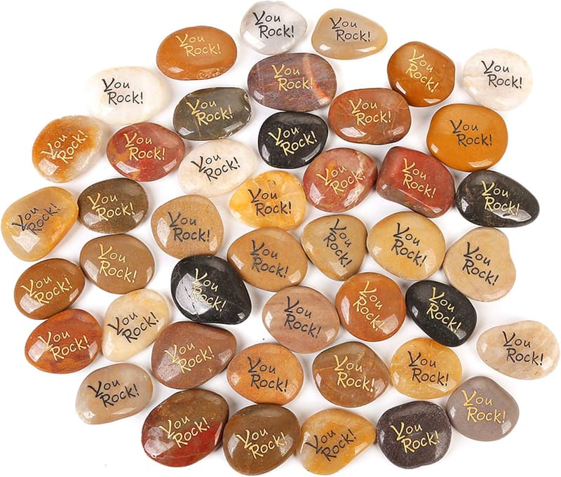 Inspirational Engraved Rocks - 50PCS Thank You Gifts